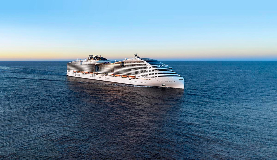 The new MSC World America sails to Caribbean ports of call. (Photo credit: MSC Cruises)