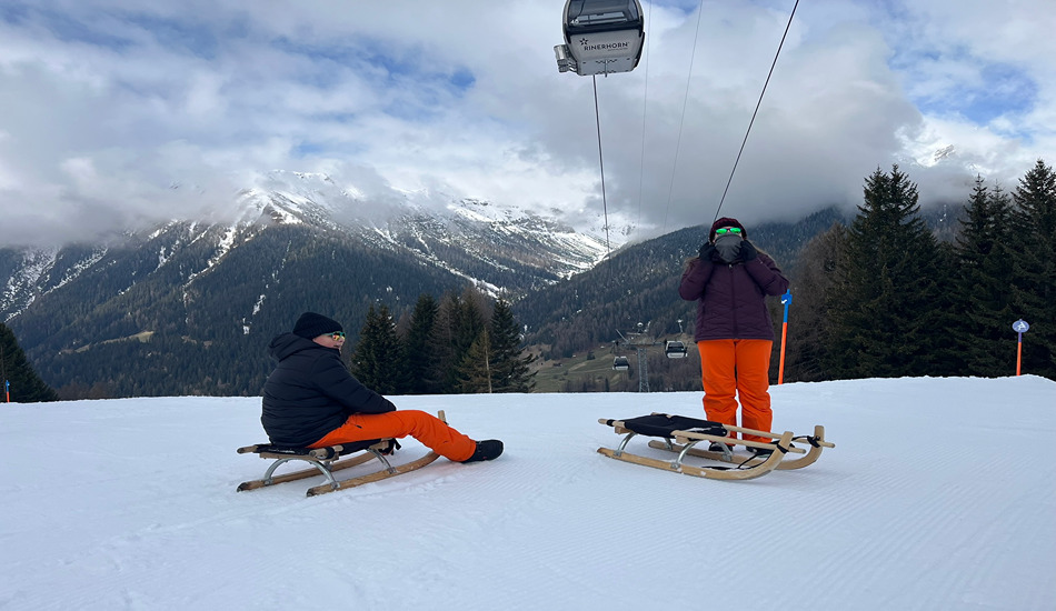 The Rinerhorn sledging run is a thrilling alternative to skiing.