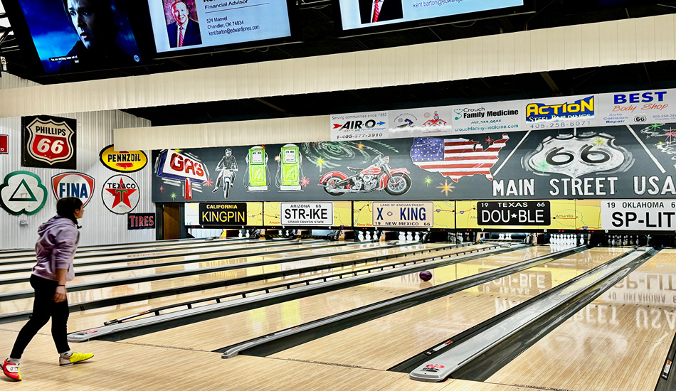 Route 66 Bowl in Chandler, Oklahoma brims with nostalgia on and off the alleys. (Randy Mink Photo)