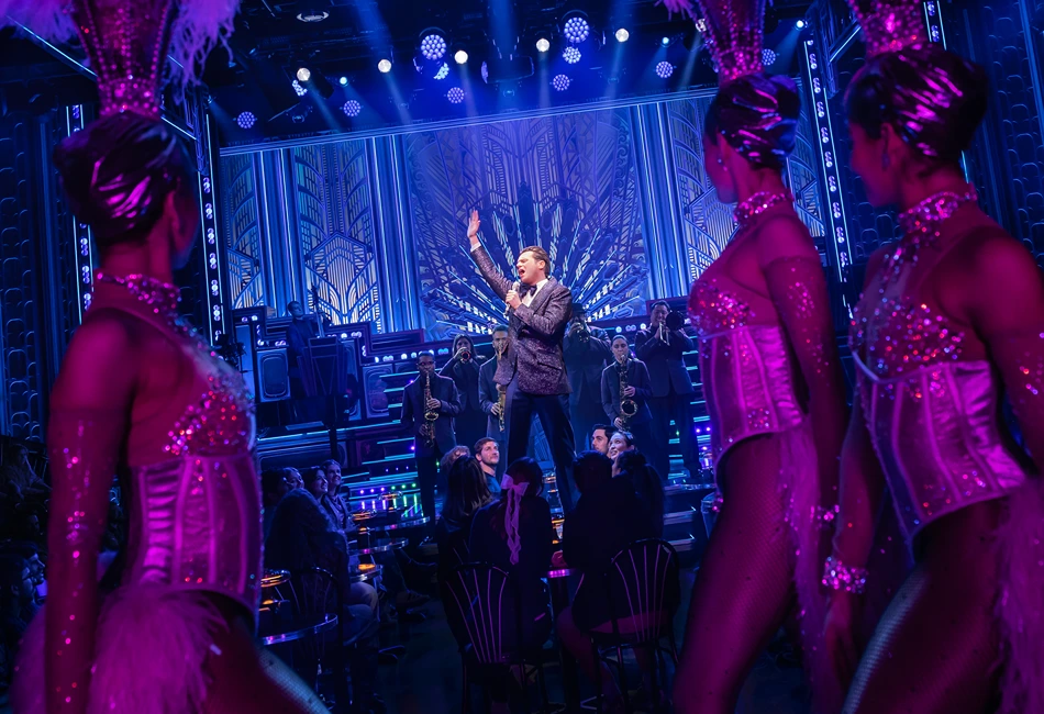1 - JUST IN TIME - Jonathan Groff and the Company - Photo by Matthew Murphy and Evan Zimmerman
