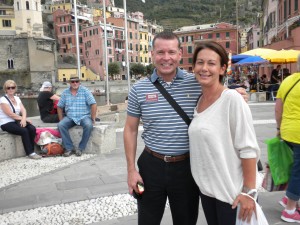Clayton Whitehead in Cinque Terre with local guide