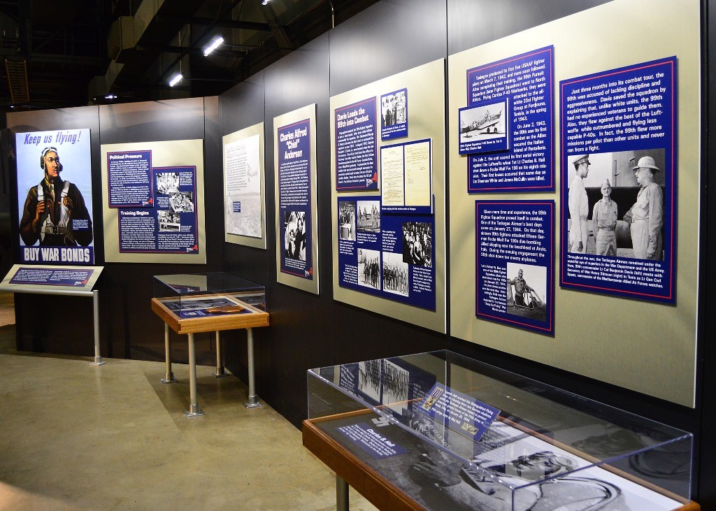 A general view of the Tuskegee Airmen Exhibit in the WWII Gallery at the National Museum of the U.S. Air Force. Credit: U.S. Air Force