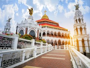 Kochi, Kerala, India. An exterior View of St. George's Syro-Malabar Forane Church, Edappally