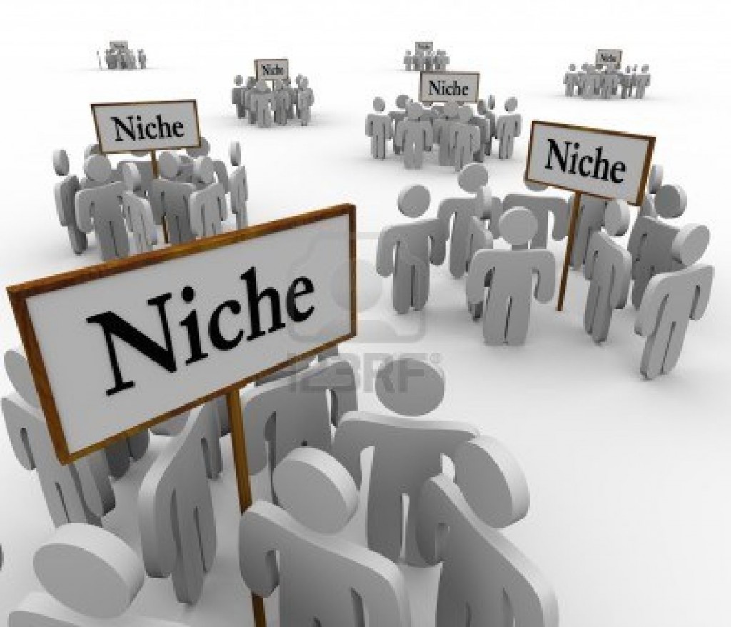 16515451-several-groups-of-people-in-niche-markets-gathered-around-signs-gathering-them-into-niches