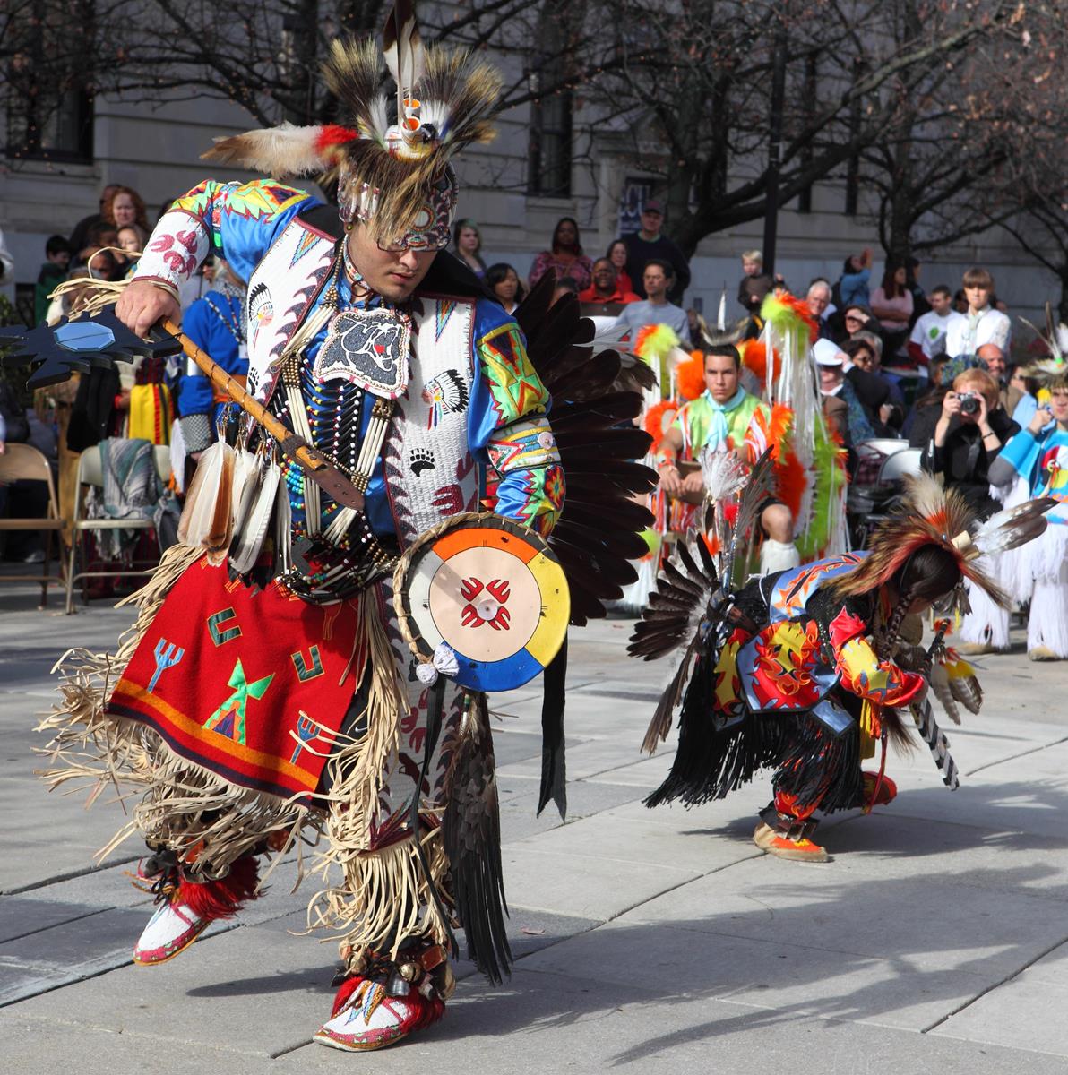 Cherokee dancers performing outdoors