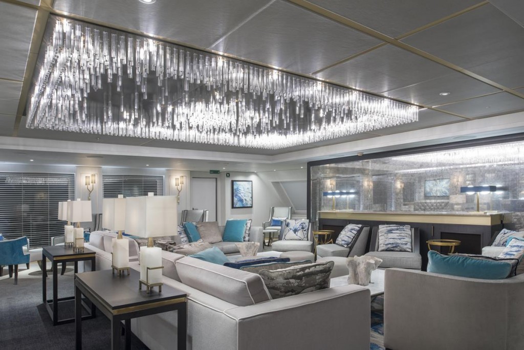 view of the Cove Lounge onboard