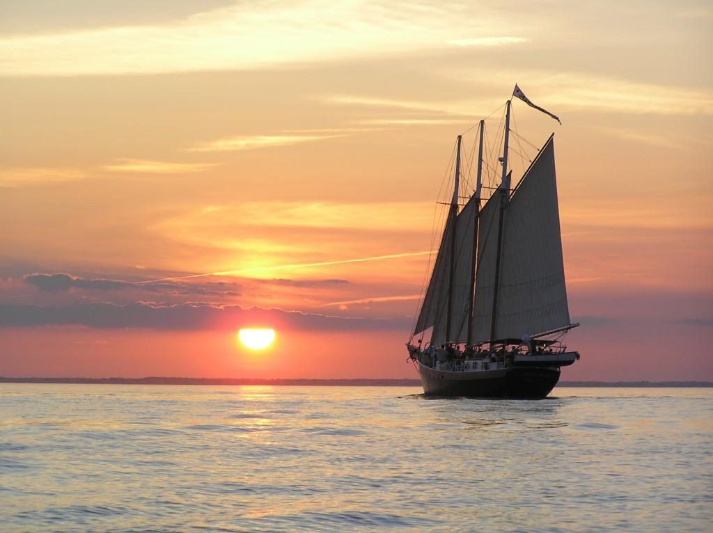 Alliance-Sunset with Yorktown Sailing Charters