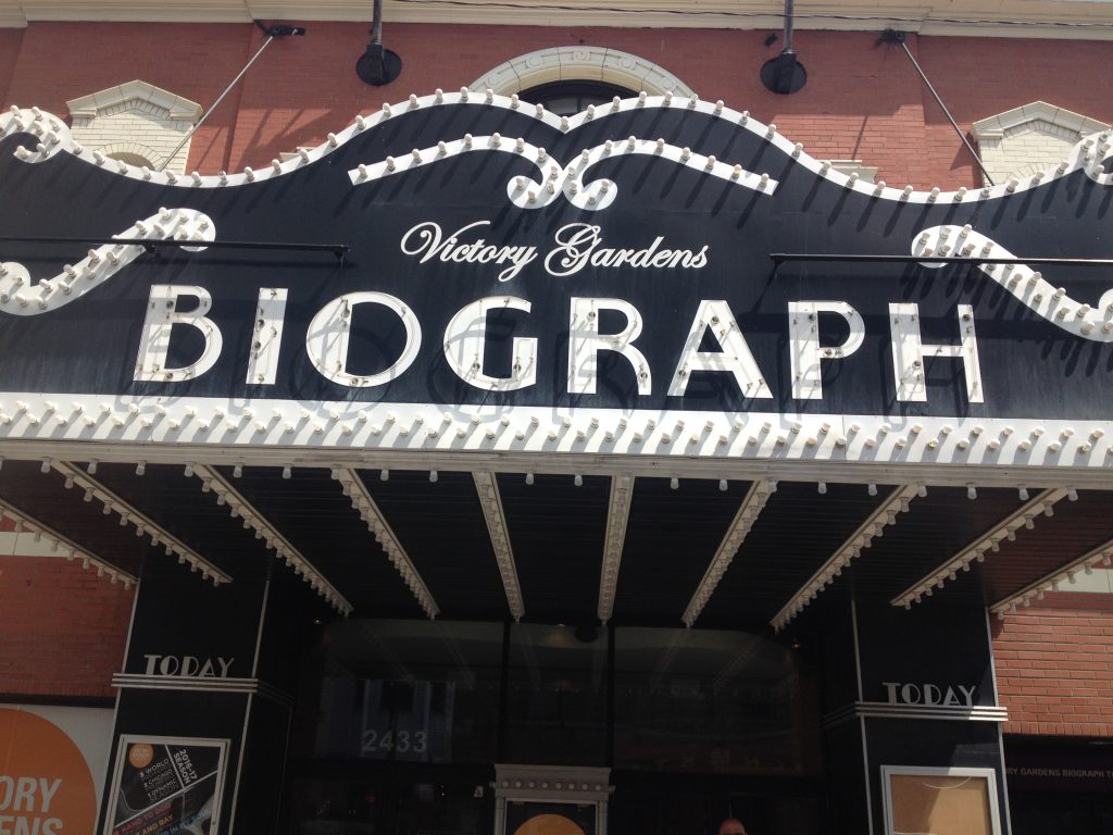 The Biograph Theater’s original marquee from the day Dillinger was shot. Photo Credit: Ally Mahoney