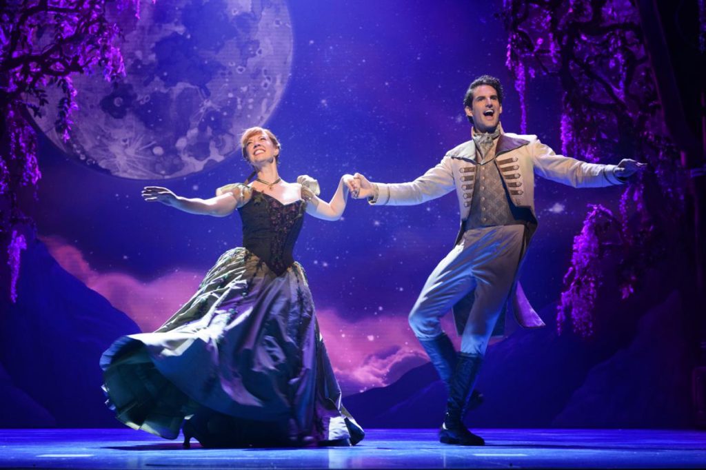 Disney Theatrical Patti Murin (Anna) and John Riddle (Hans) in FROZEN. Photo by Deen van Meer_1202x800