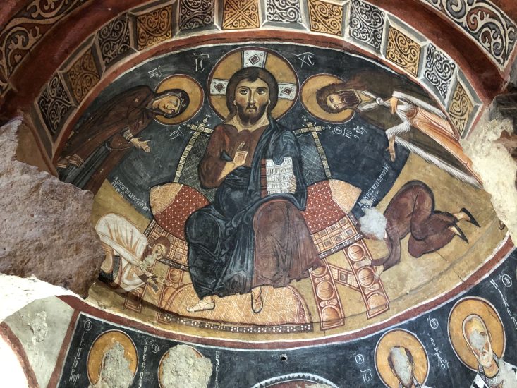 Fresco of Christ Pantocrator at the Dark Church