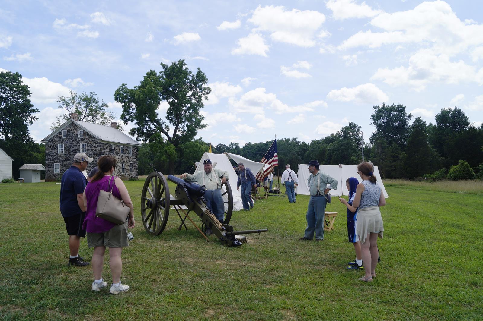 Visitors to Gettysburg Living History Encampment