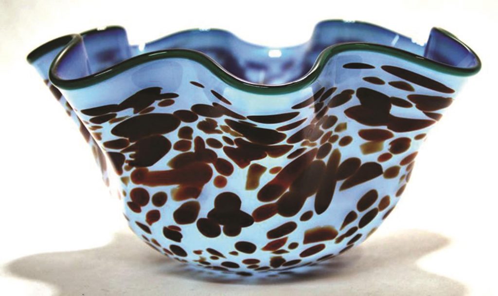 Kokomo Opalescent Glass large floppy bowl