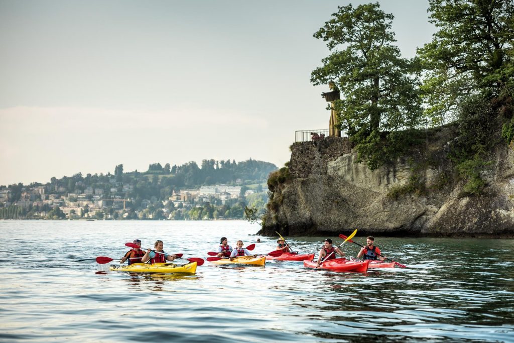 Lake Lucerne is a beautiful place for kayaking and canoeing.