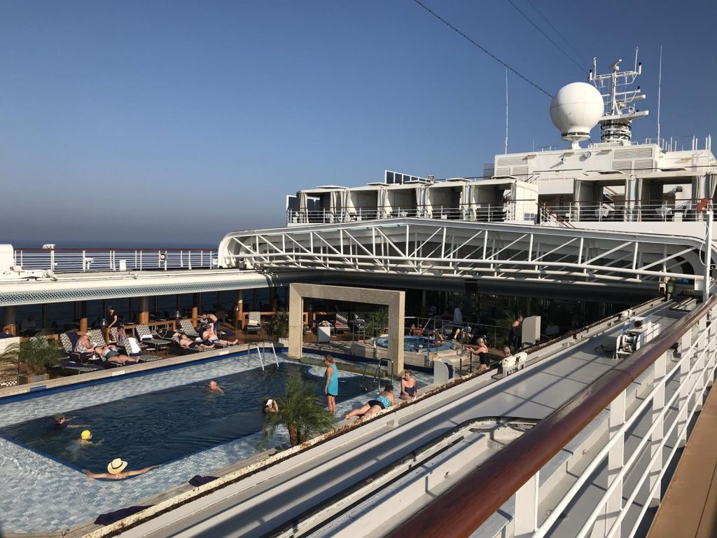 Eurodam Lido pool on a Panama Canal cruise