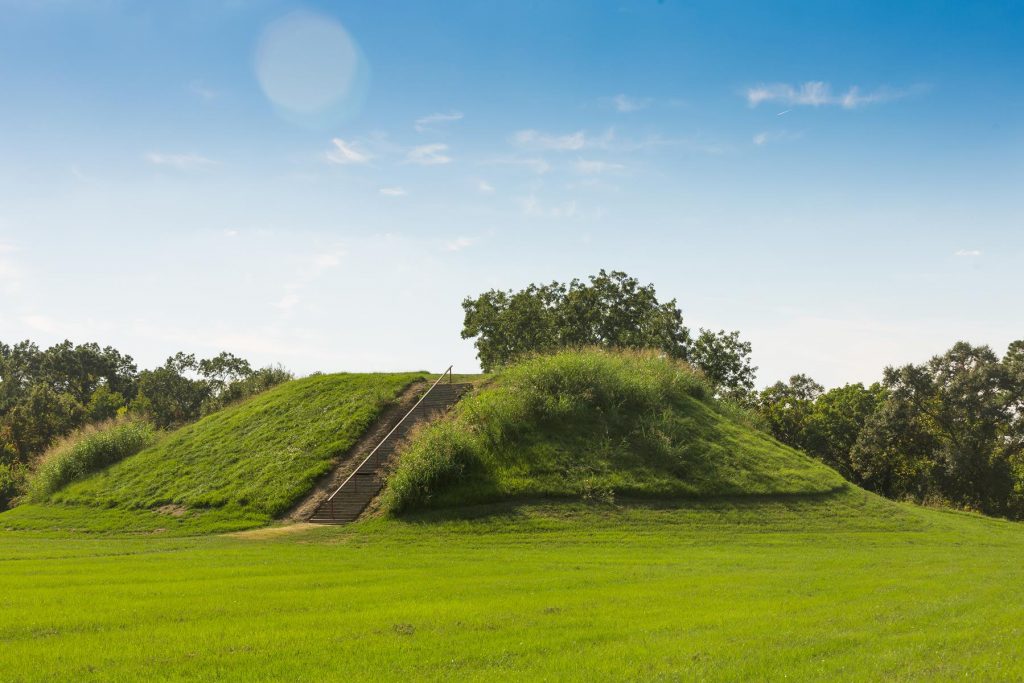 The Emerald Mound Site, also known as the Sellerstown site, is a Plaquemine culture Mississippian period archaeological site located on the Natchez Trace Parkway near Stanton, Mississippi, United States