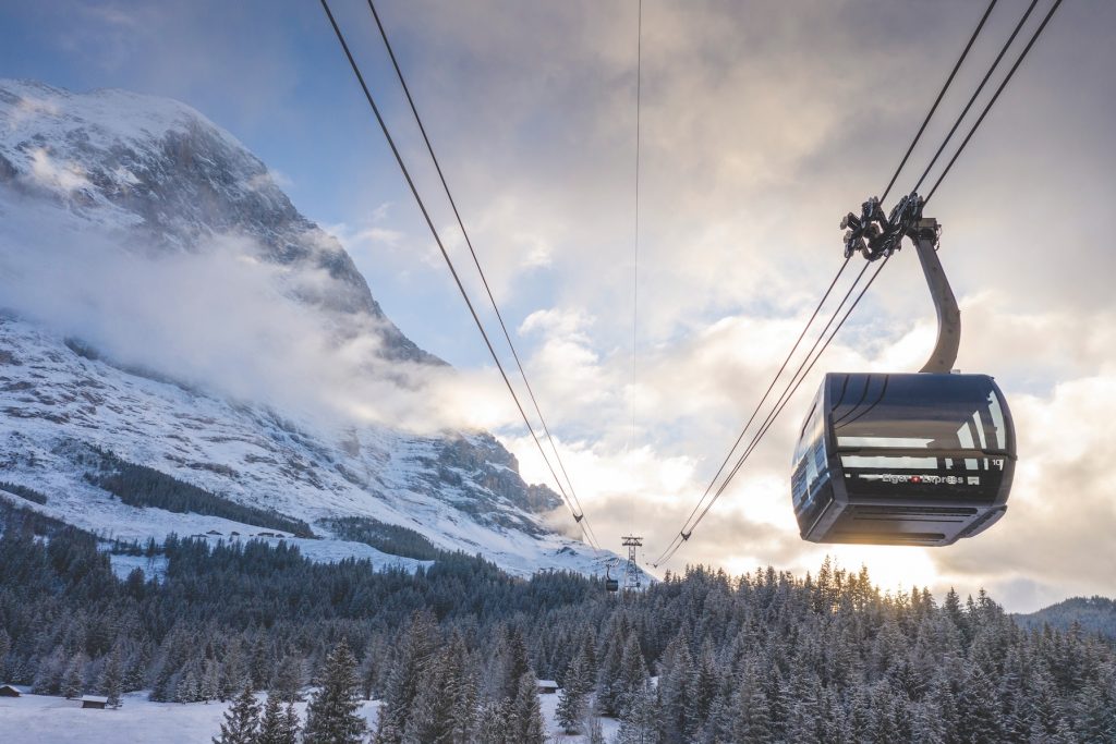 The new Eiger Express gondola travels from Grindelwald to the Eiger Glacier station in 15 minutes. David Birri
