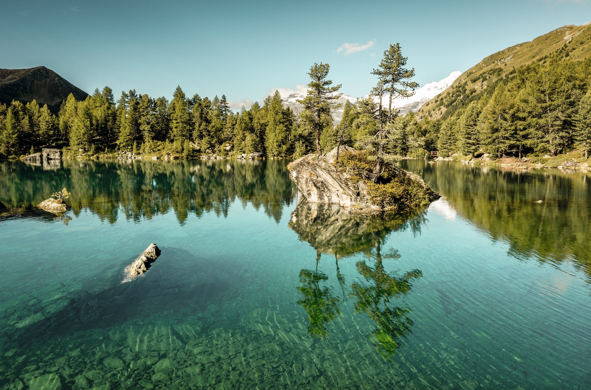Lago di Saoseo, a pristine lake in the canton of Graubünden. Switzerland Tourism