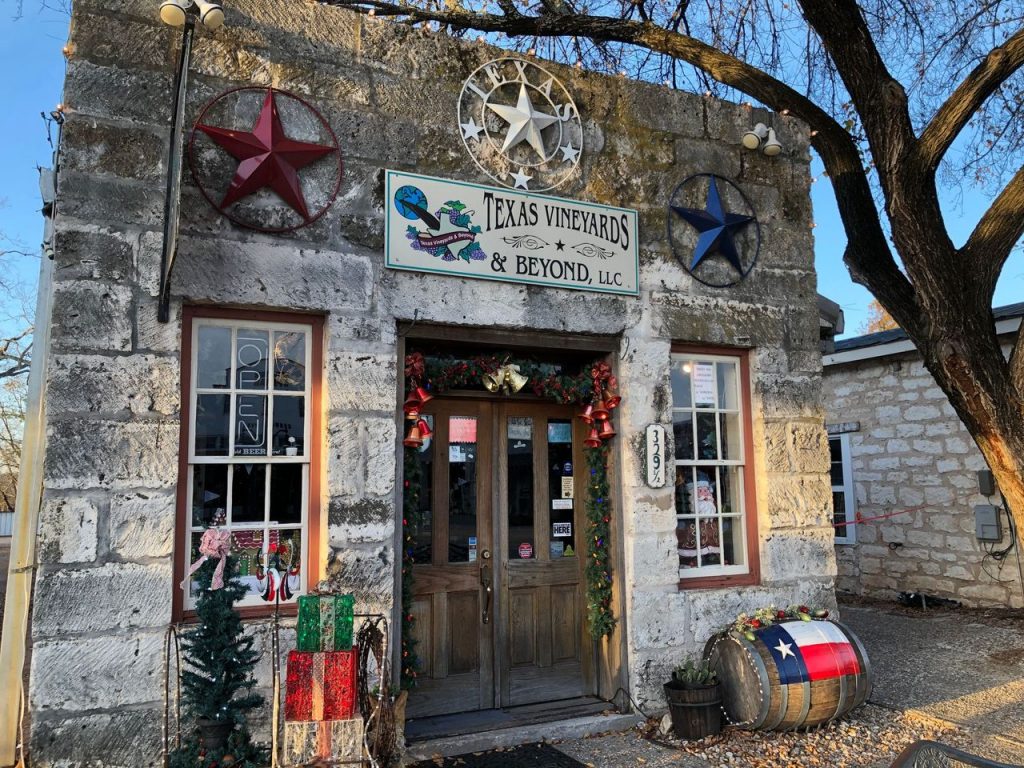 This wine tasting room occupies one of the many historic limestone-block buildings on Main Street in Fredericksburg, Texas. (Randy Mink Photo)