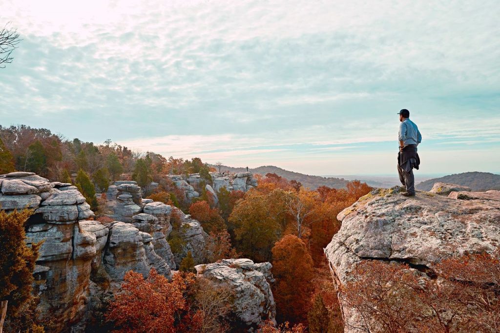 Shawnee National Forest features rolling hills, lakes, creeks and rugged bluffs. Photo courtesy of Enjoy Illinois