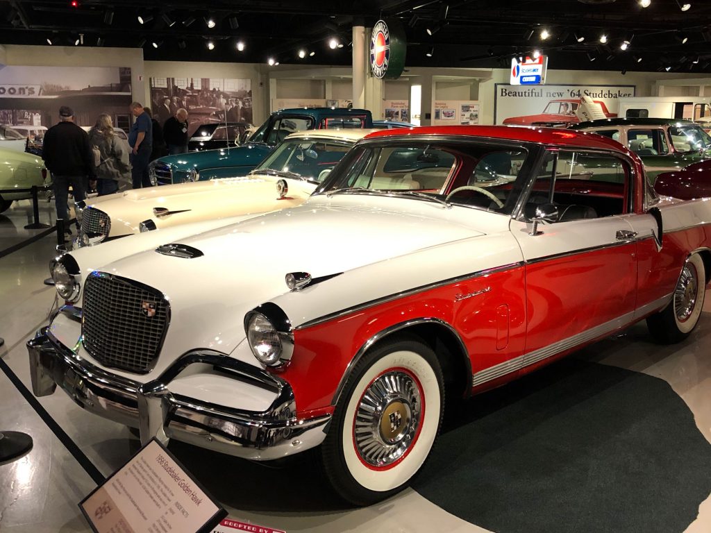 The 1956 Studebaker Golden Hawk, on display at the Studebaker National Museum, was priced at $3.095 new. (Randy Mink Photo)