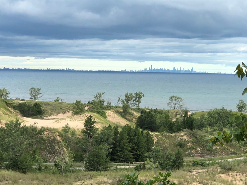 On clear days, visitors to Indiana Dunes National Park can see the Chicago skyline on the horizon. (Randy Mink Photo)
