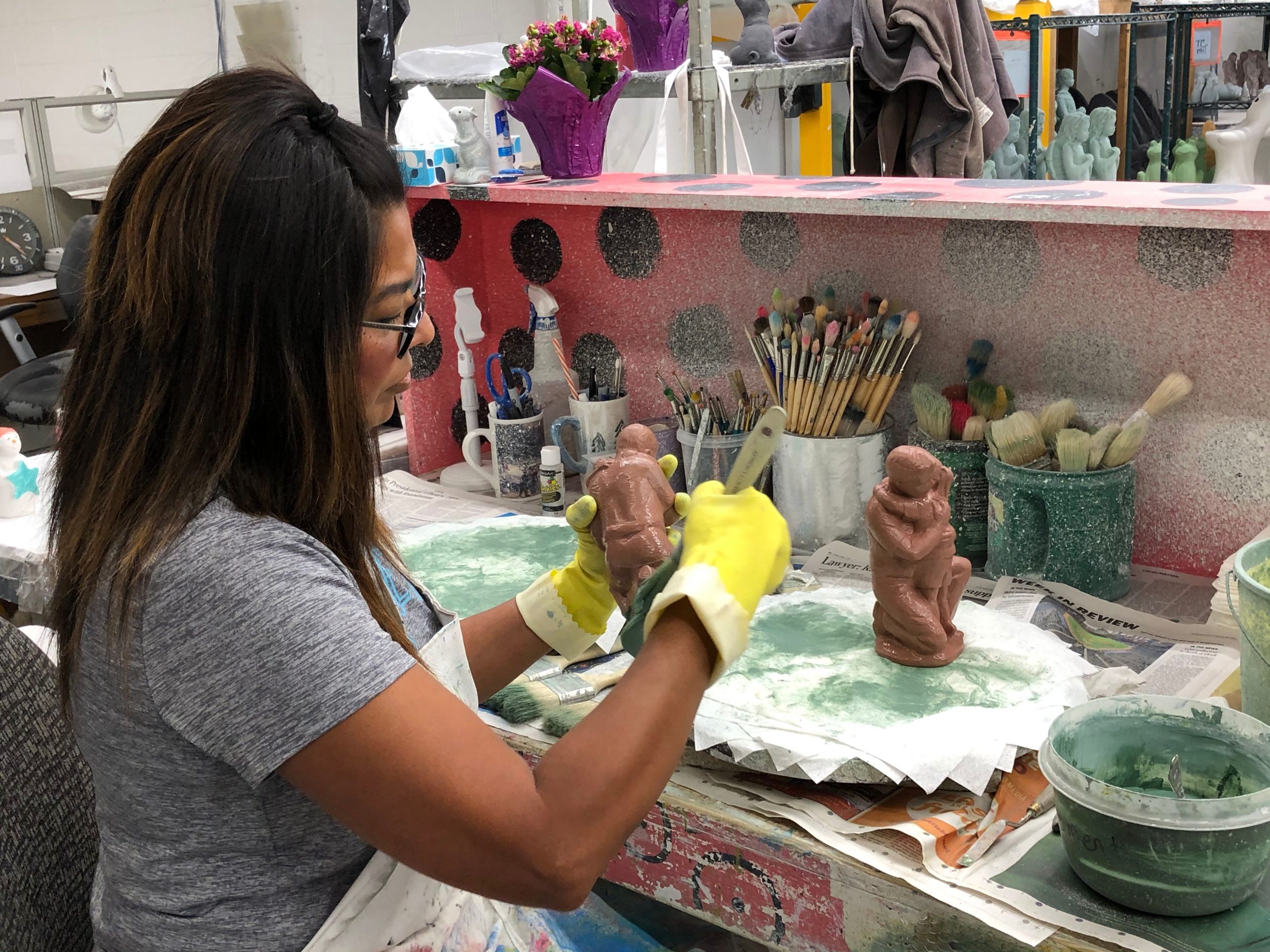 Tours of the Isabel Bloom Studio in davenport, Iowa afford visitors a close-up look at the creative process. (Randy Mink Photo)