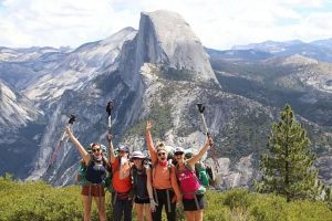 Women posing at the summit