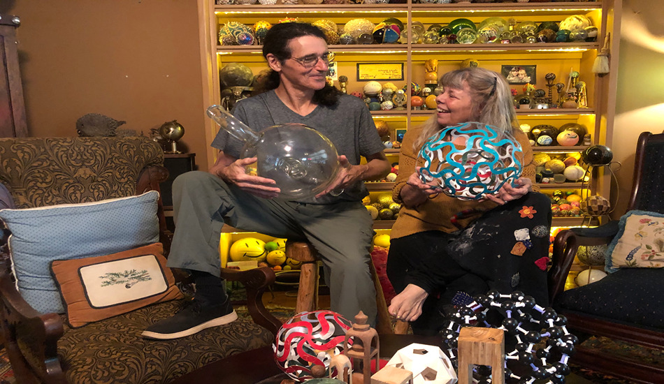 The Ozark Ball Museum is housed in the Fayetteville home of Kelly and Donna Mulhollan, a folk singing duo whose hobby is collecting balls. (Randy Mink Photo)