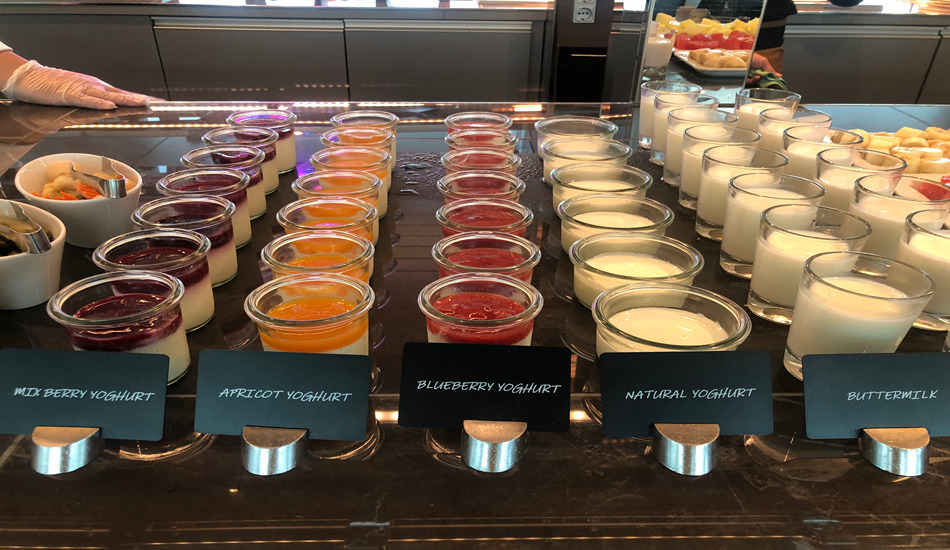 The Scenic Opal’s daily breakfast buffet offers choices galore, including many varieties of yogurt. (Randy Mink Photo)