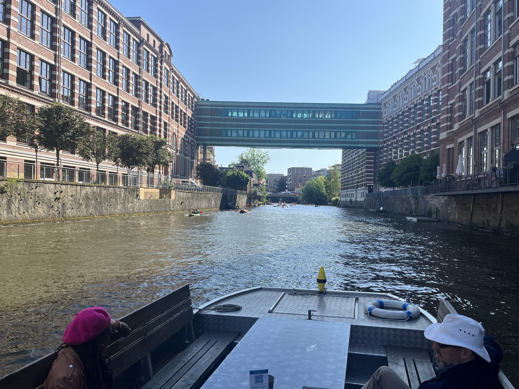 For a relaxing tour of Leipzig, take a boat ride down the Karl Heine Canal.