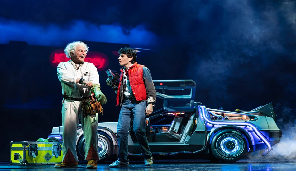 Back to the Future on Broadway - Roger Bart & Casey Likes - Photo by Matthew Murphy and Evan Zimmerman