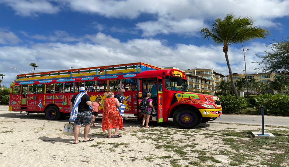 Kukoo Kunuku party bus, a free-spirited shore excursion option in Aruba