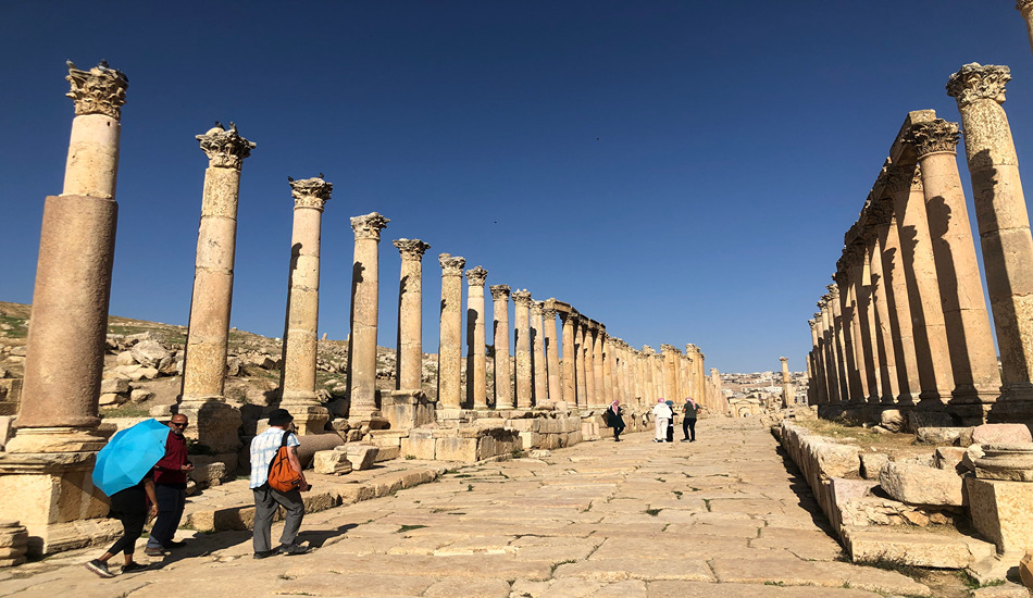 The colonnaded street at the ancient Roman city of Jerash in northern Jordan. (Randy Mink Photo)