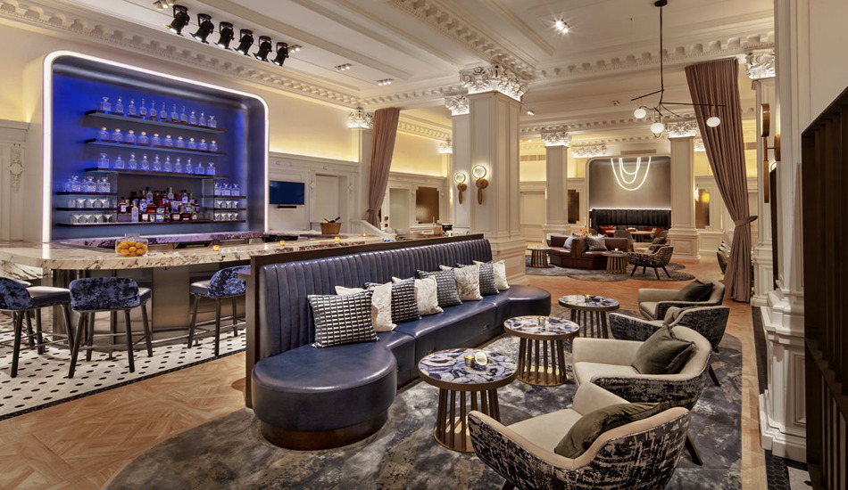 The lobby’s Blue Bar Restaurant and Lounge is the social heart of midtown Manhattan’s Algonquin Hotel. (Photo credit: Algonquin Hotel)