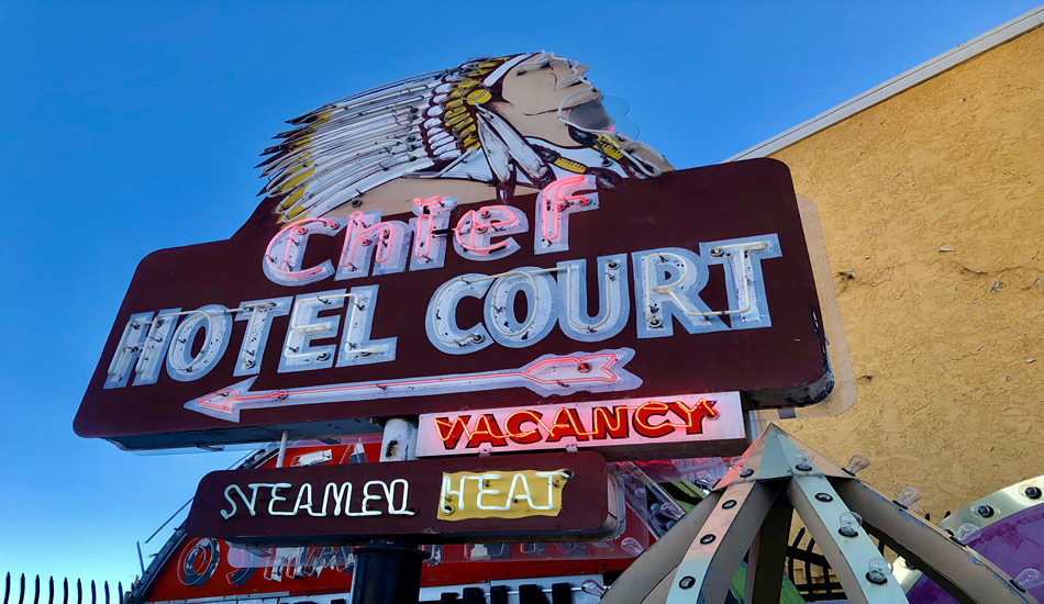 The Neon Sign Museum’s Neon Boneyard displays large-scale advertising artifacts from yesteryear. (Randy Mink Photo)
