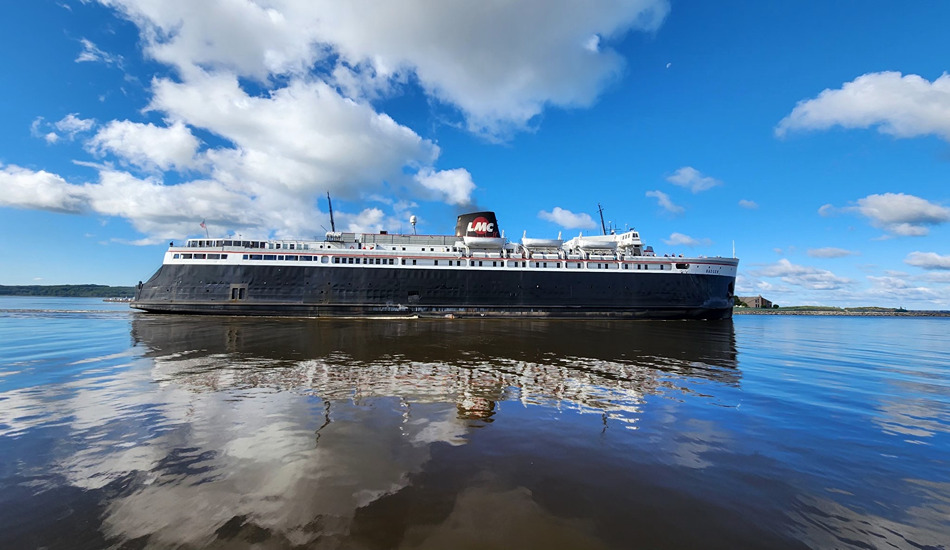 From May to October, the SS Badger car ferry departs Ludington for the four-hour trip across Lake Michigan. (Photo credit: Kim Skeltis)