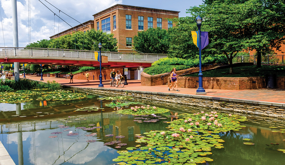 Carroll Creek Park, downtown Frederick. (Photo credit: Visit Frederick)