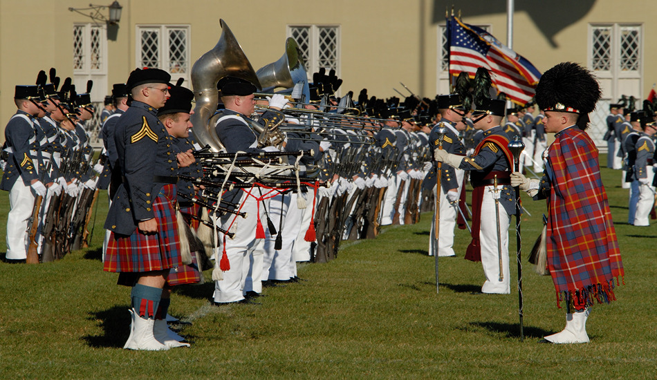 The public is welcome to watch the Friday afternoon cadet parades at Virginia Military Institute in Lexington, Virginia. (Photo credit: Burton Floyd/Lexington and the Rockbridge Area Tourism)