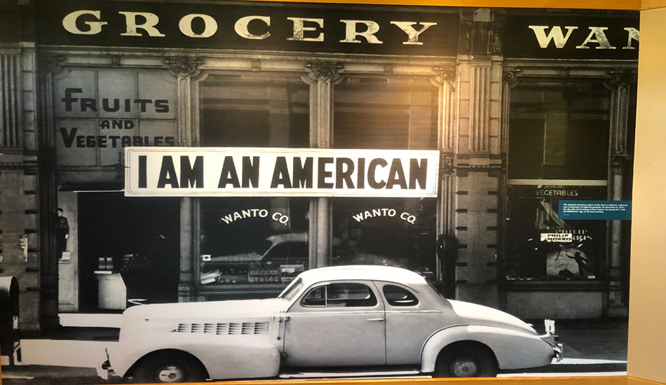 The Japanese American owner of this Oakland, California grocery store placed the “I Am An American” sign on his window the day after the bombing of Pearl Harbor.