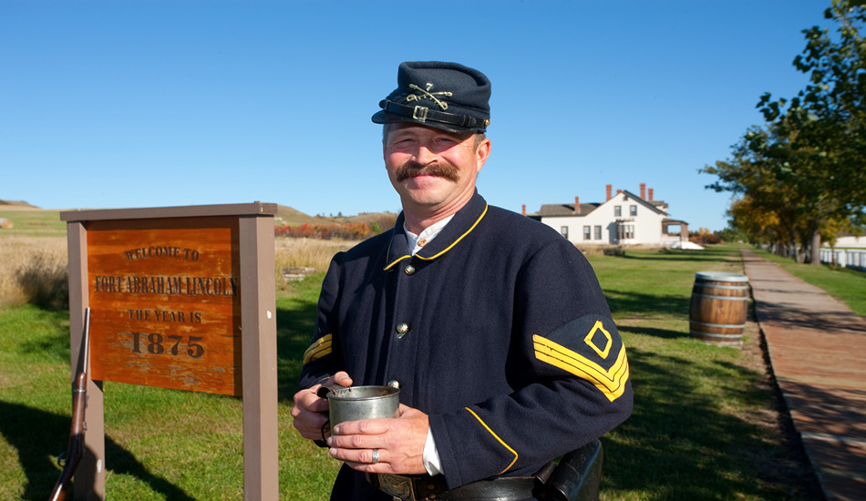 Abraham Lincoln State Park is home to a replica of a U.S. Army post, circa 1875. (Photo credit: Bismarck-Mandan CVB)