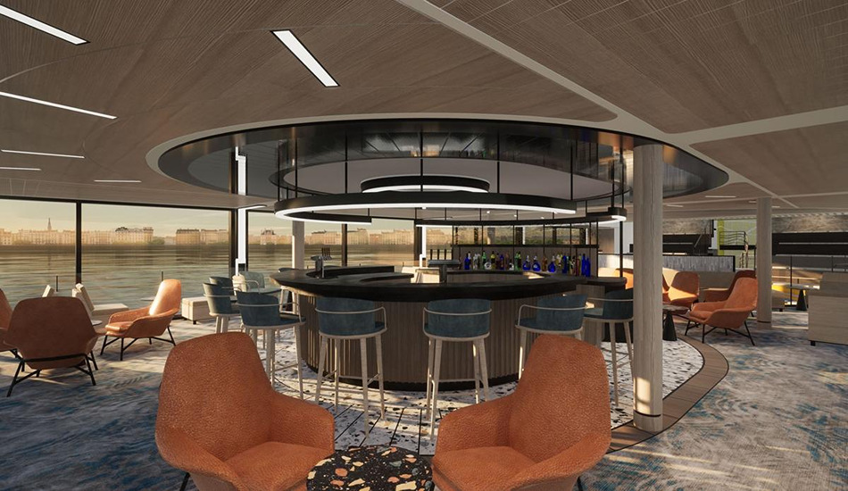 Main Lounge on Transcend Cruises’ new ship