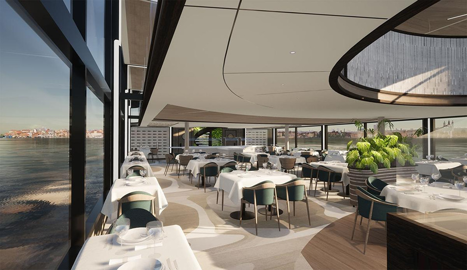 The Restaurant on Transcend Cruises’ new ship will accommodate all guests onboard.