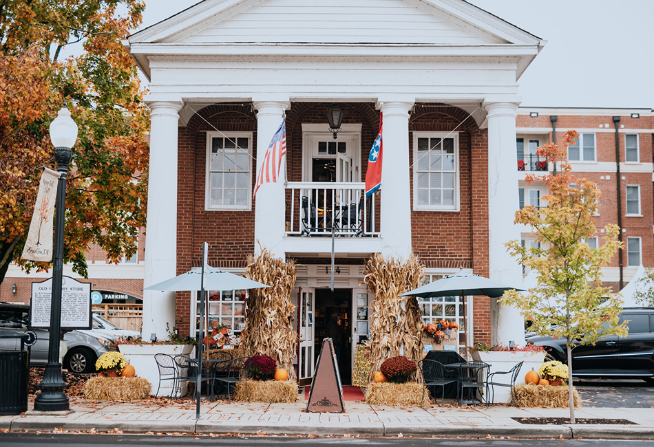 Landmark Booksellers occupies an 1808 Greek Revival building on Main Street in downtown Franklin, Tennessee. Photo credit: Visit Franklin