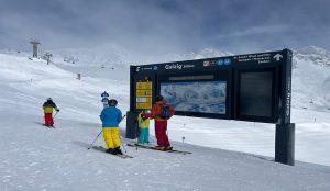 Intermediate and advanced skiers of all ages navigate the gentle blue runs at Galzig in St. Anton am Arlberg.