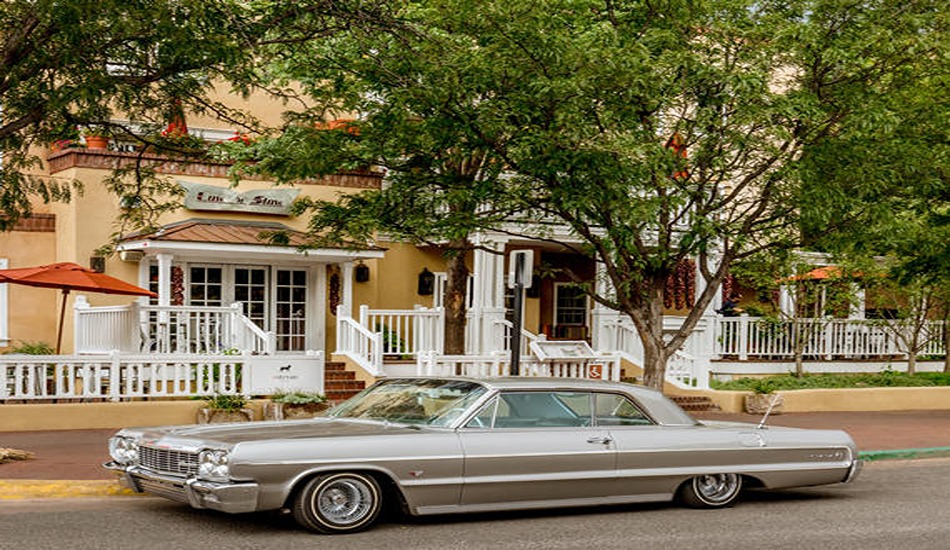 Guests of Hotel Chimayo de Santa Fe may take an escorted spin in this Chevy Impala lowrider.