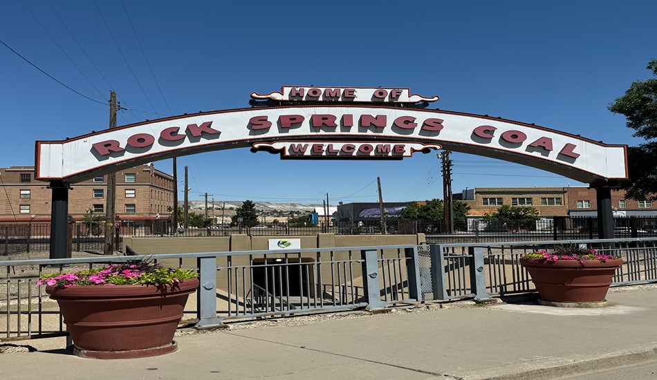 The welcome arch stands proudly above South Main Street in downtown Rock Springs. (Randy Mink Photo)