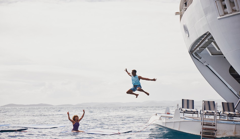 Windstar ships have a marina that folds out for watersports.