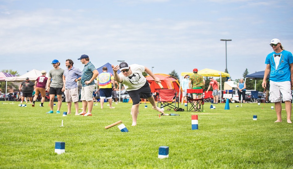 The game of kubb is special to Eau Claire. (Photo courtesy of Visit Eau Claire)